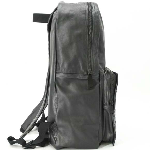 BOTTEGA VENETA Black Leather Intrecciato Backpack main image 13